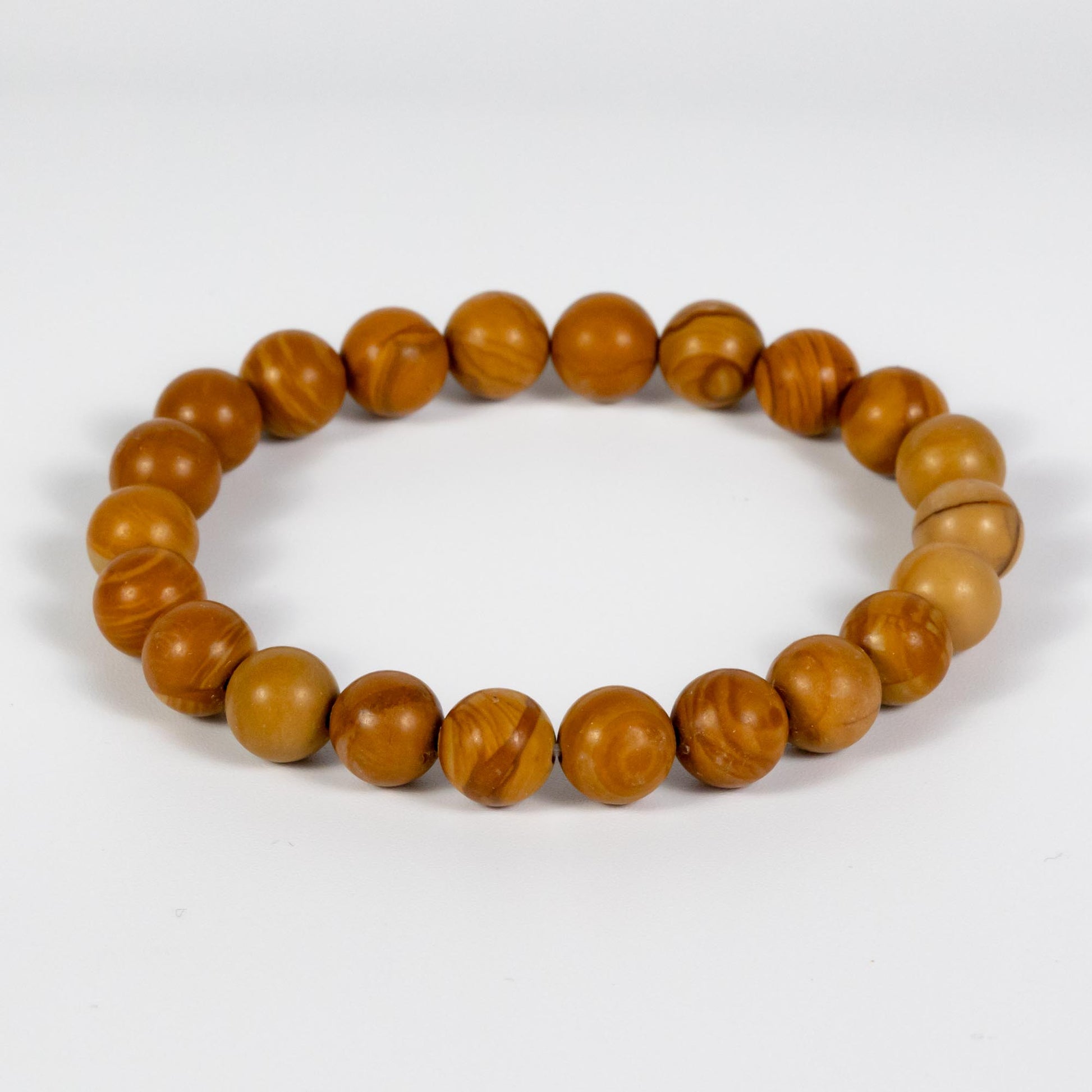 Wholesale 10Pcs Wood Lace Bead 8mm Round Bead Stretch Gemstone Bracelets